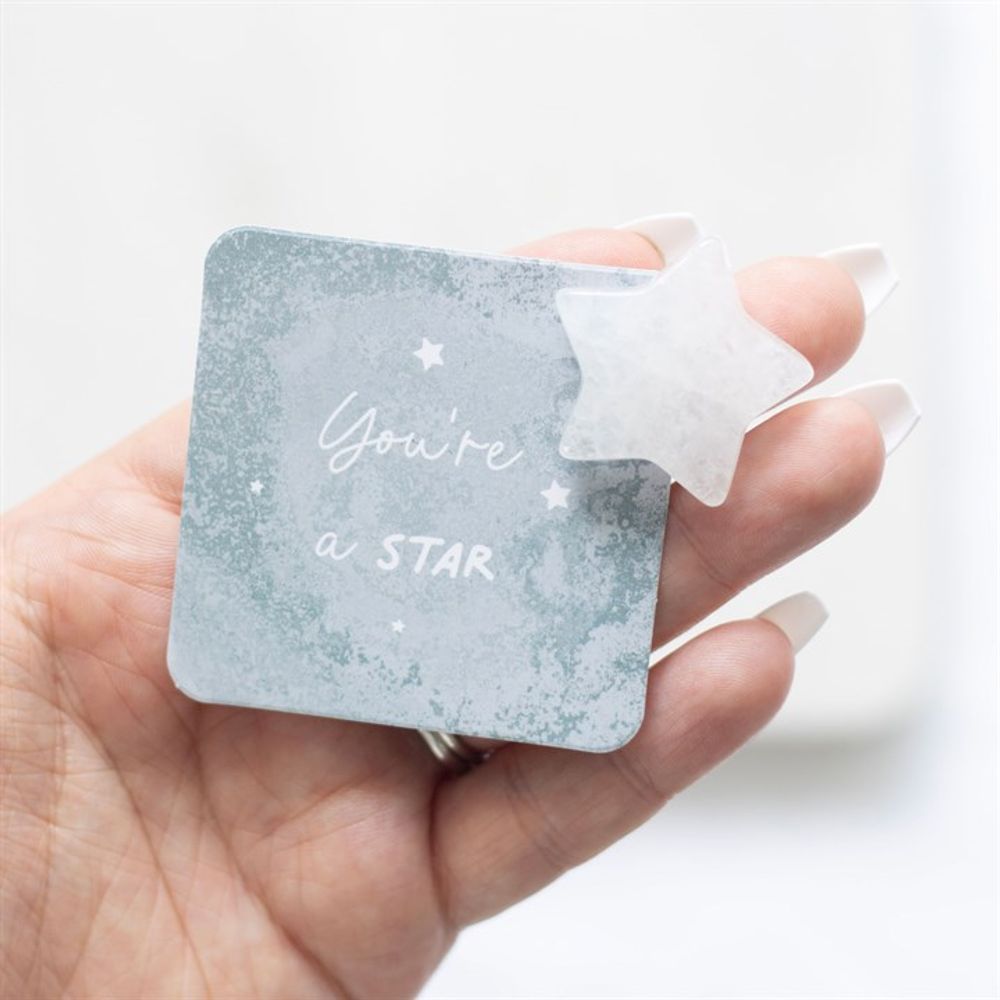 'You're a Star' Lucky Clear Quartz Crystal Star in a Bag