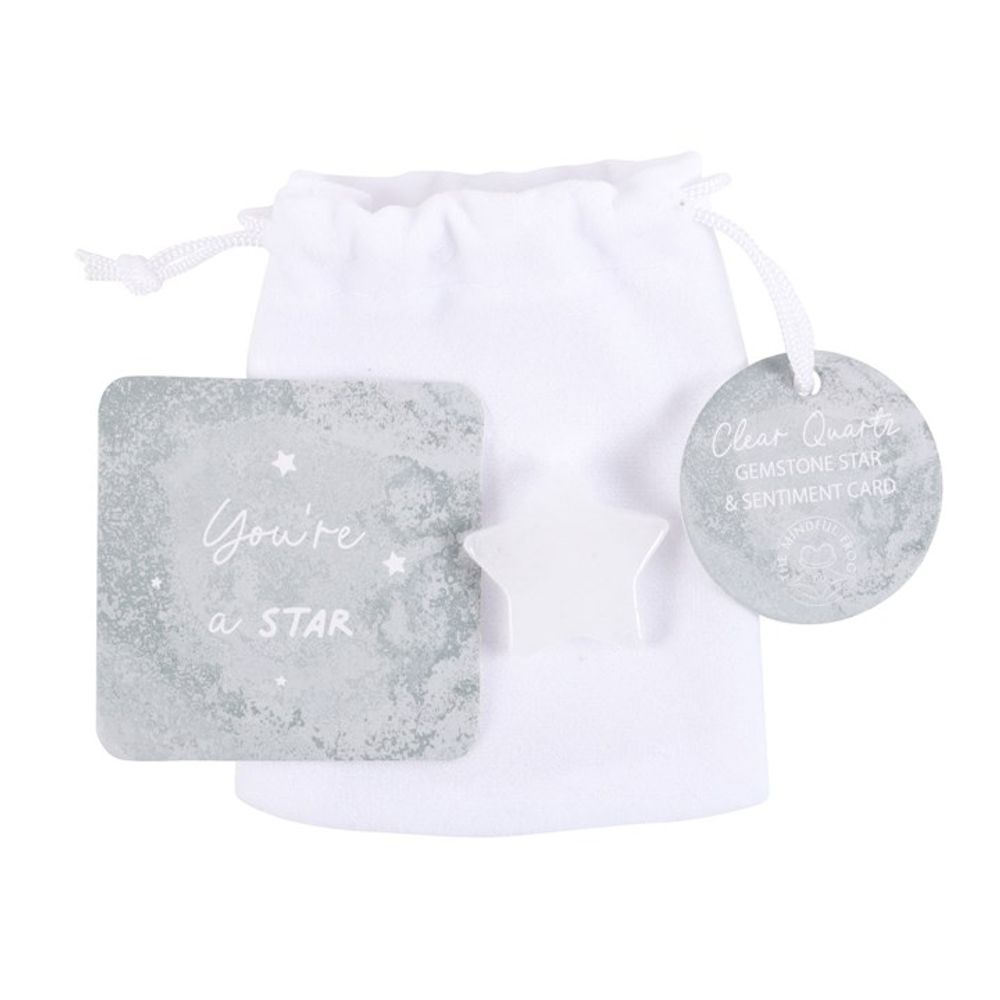 'You're a Star' Lucky Clear Quartz Crystal Star in a Bag