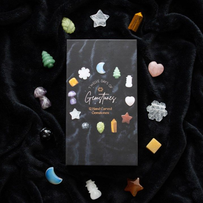 12 Days of Gemstones Hand Carved Crystal Advent Calendar