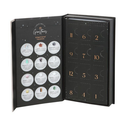 12 Days of Gemstones Hand Carved Crystal Advent Calendar