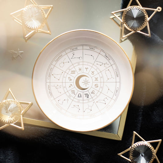 Cream Astrology Wheel Trinket Dish