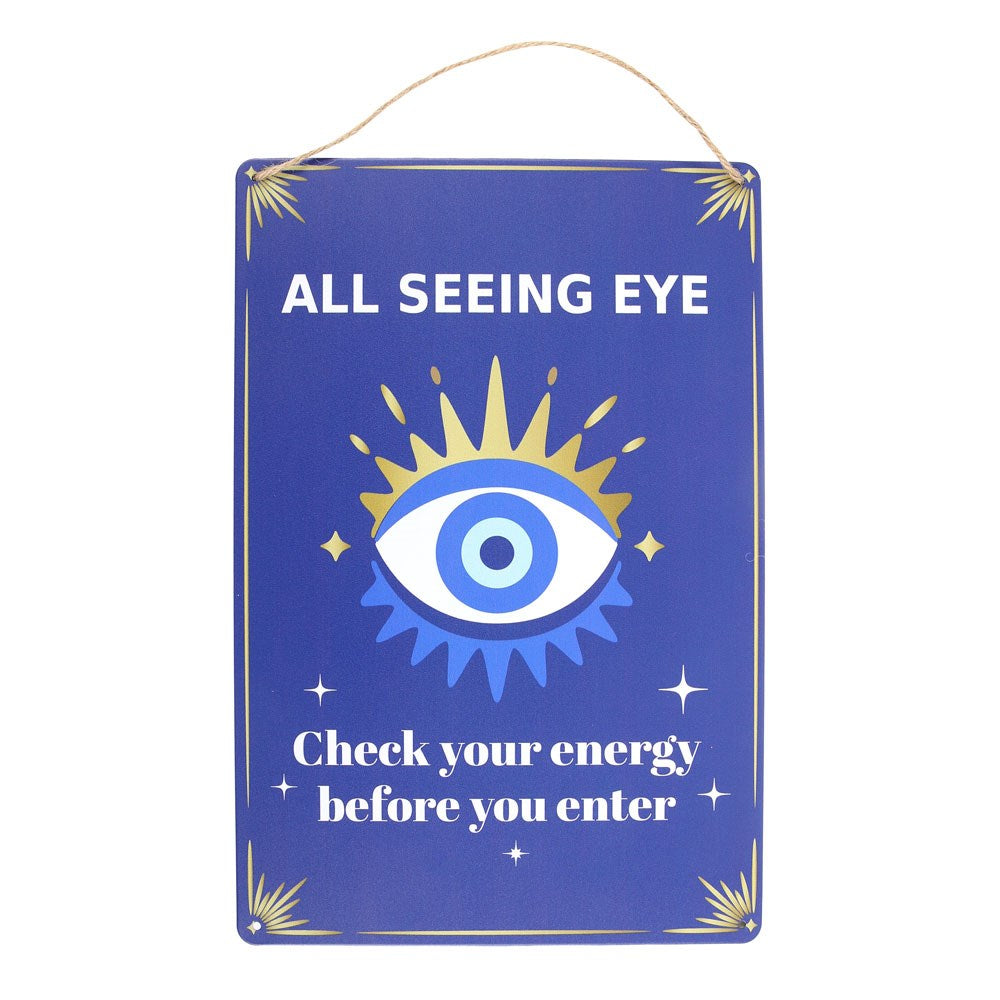All Seeing Eye Hanging Metal Sign