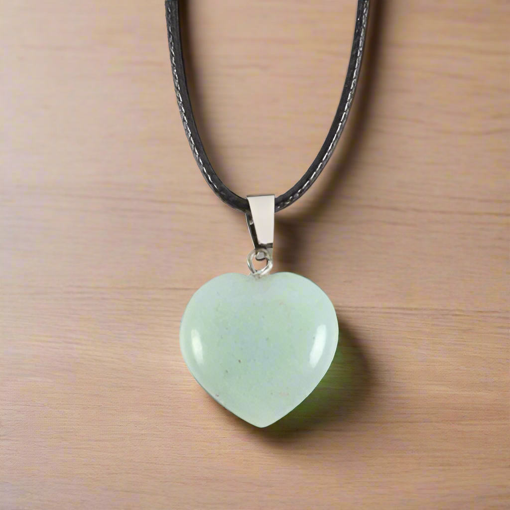 Green Aventurine Healing Crystal Heart Necklace