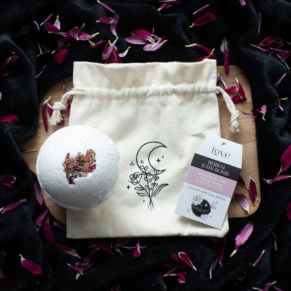 'Love' Natural Herbal Ylang Ylang & Rose Bath Bomb