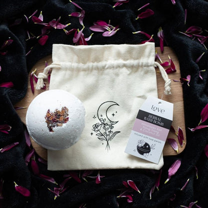 'Love' Natural Herbal Ylang Ylang & Rose Bath Bomb