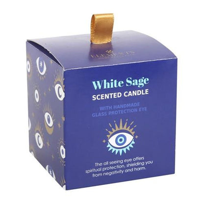All Seeing Eye White Sage & Sodalite Crystal Infused Protection Candle