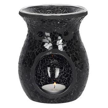 Large Black Crackle Oil and Wax Warmer