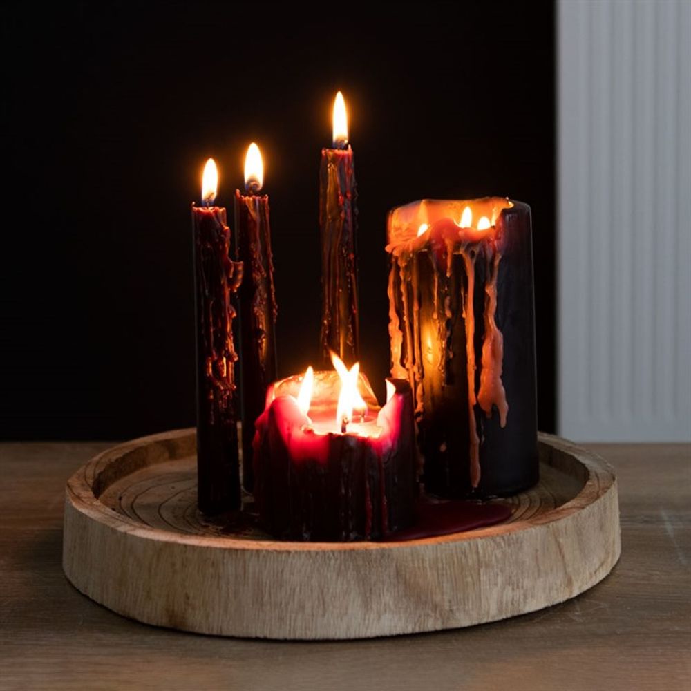 Three Wick Vampire Tears Bleeding Pillar Candle