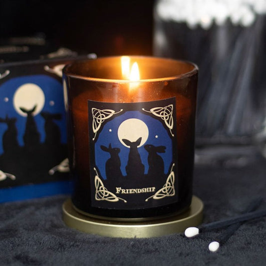 Moon Gazing Hares Frangipani Scented Friendship Candle