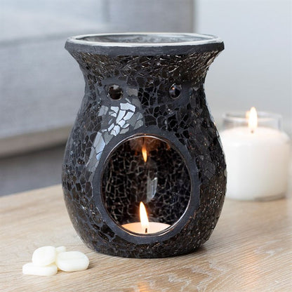 Large Black Crackle Oil and Wax Warmer