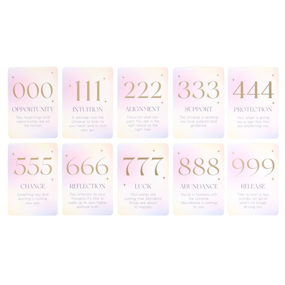 Angel Number Affirmation Cards and Stand Set