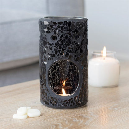 Black Cracked Mirror Pillar Oil & Wax Warmer