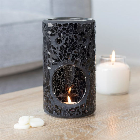 Black Cracked Mirror Pillar Oil & Wax Warmer