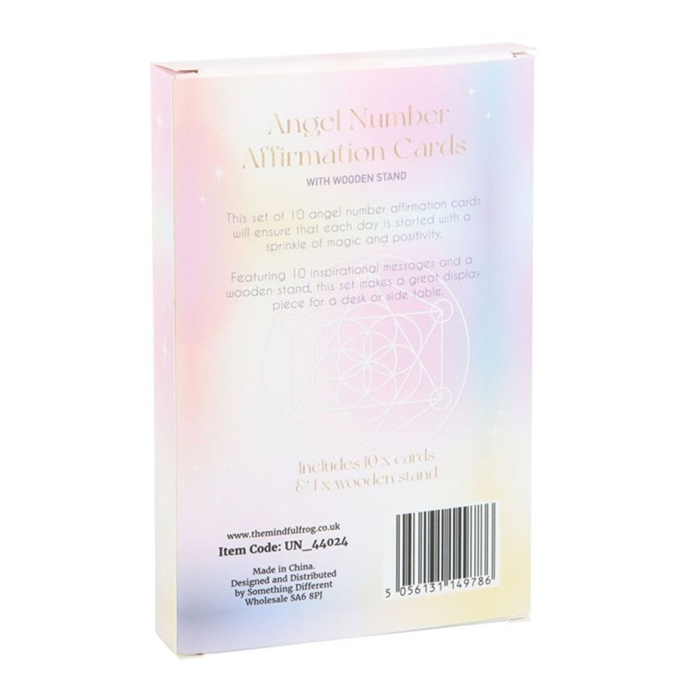 Angel Number Affirmation Cards and Stand Set
