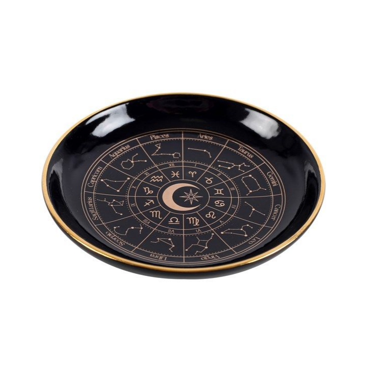 Black Astrology Wheel Trinket Dish