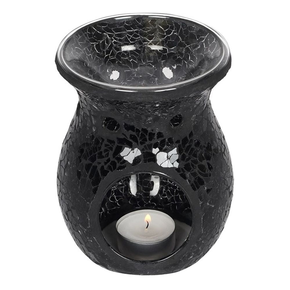 Large Black Crackle Oil and Wax Warmer