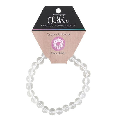 Crown Chakra Clear Quartz Natural Gemstone Bracelet