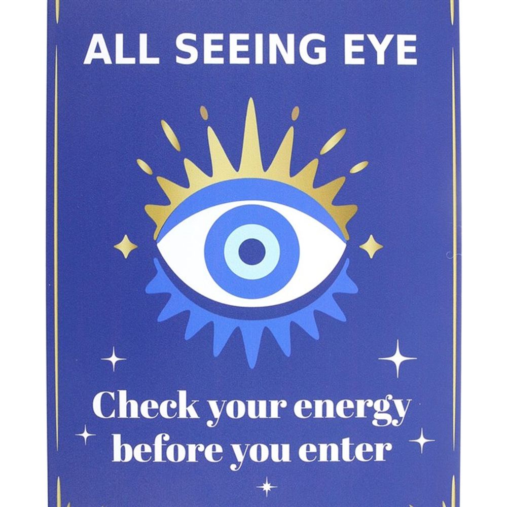 All Seeing Eye Hanging Metal Sign