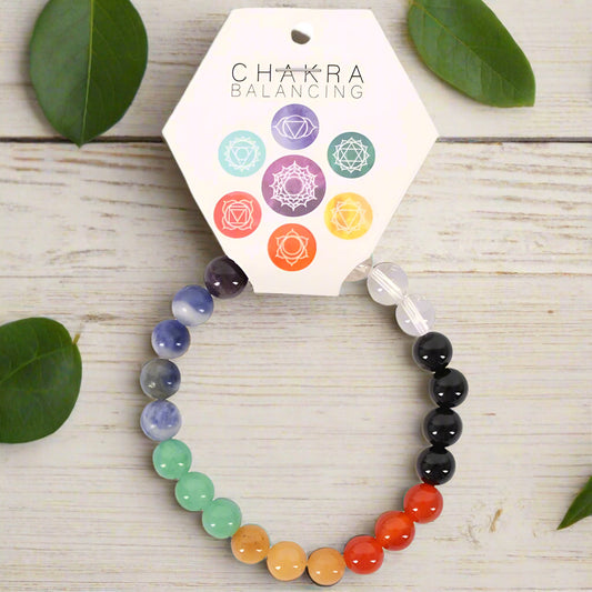 Chakra Natural Gemstone Ball Bracelet