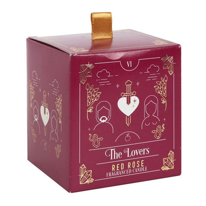 The Lovers Red Rose Scented Tarot Candle